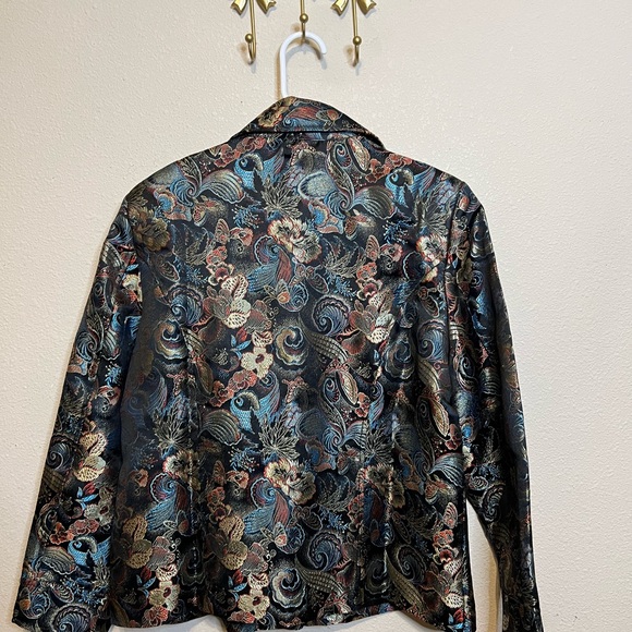 Draper’s & Damon’s Chic Paisley Metallic Woven Women's Blazer. Size PM - Picture 4 of 4